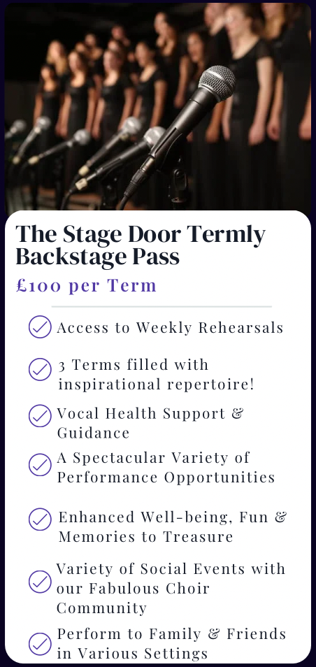 The Stage Door Choir 10 Week Membership