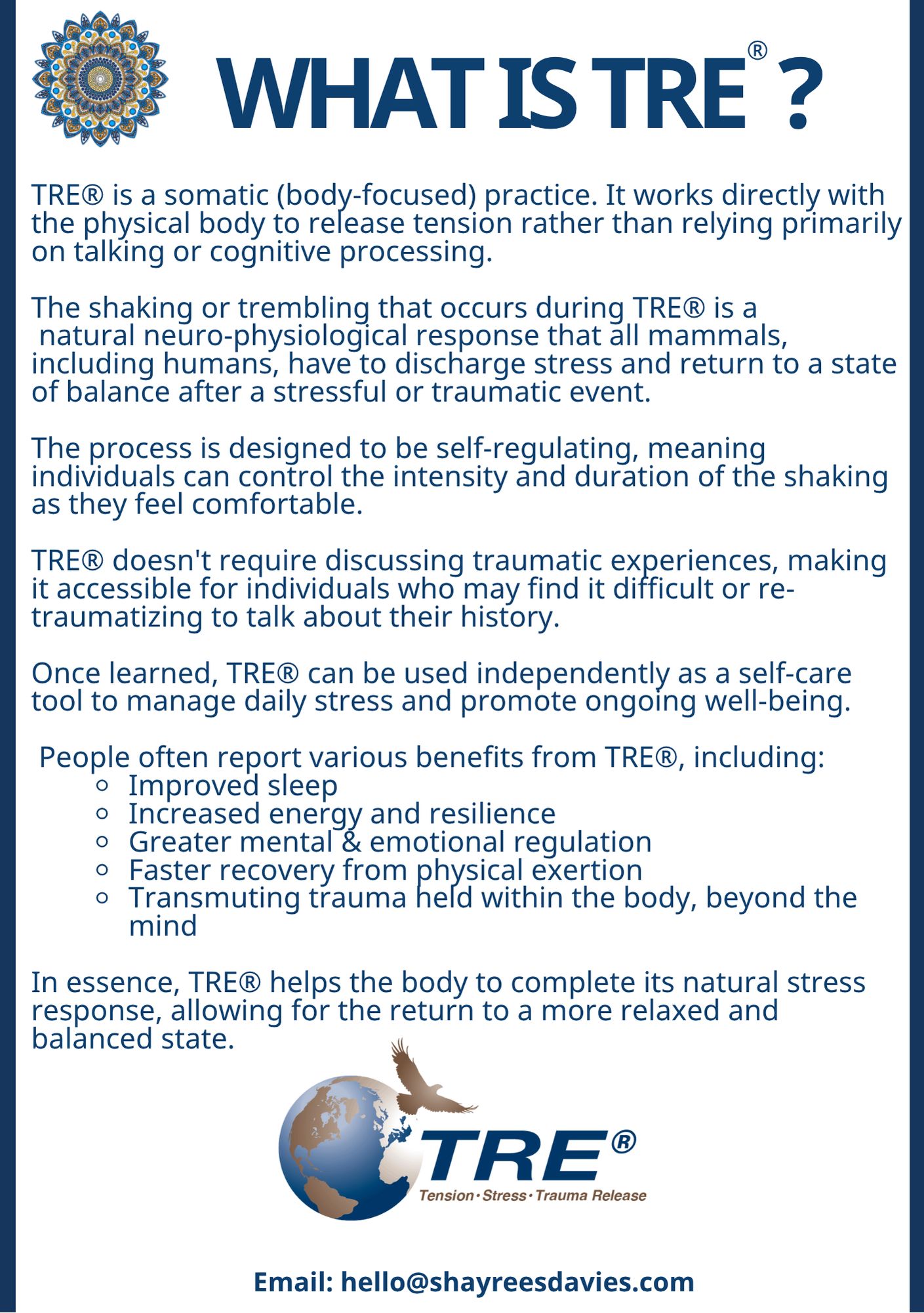 Tre® (Tension & Trauma Releasing Exercises)